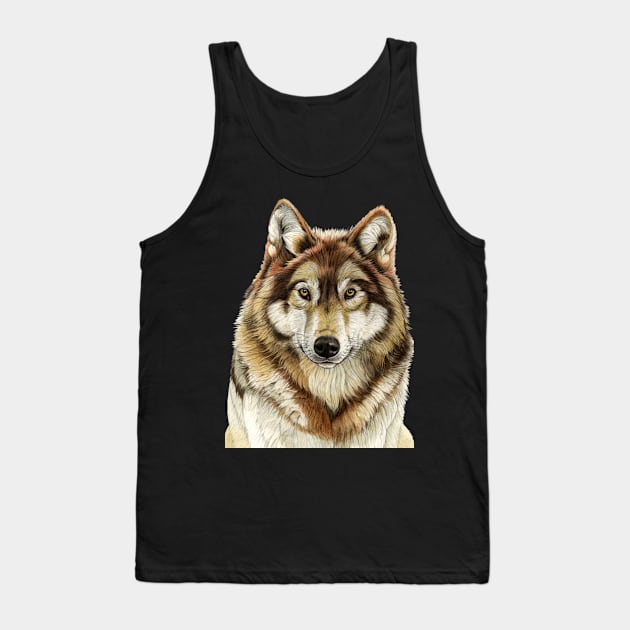 European Wolf Tank Top by Patrizia Donaera Illustration